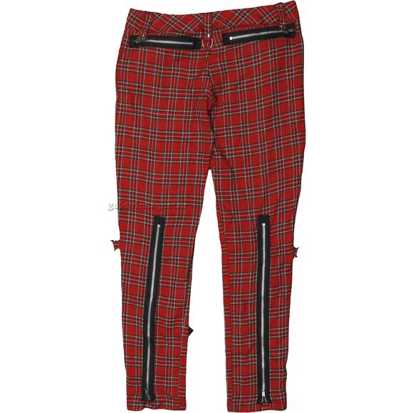 Y2K Vintage Lip Service Skinny Tartan Plaid Ska Emo Punk Rock Gothcore Pants 32 - Picture 10 of 11